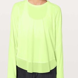 Lululemon Quick Pace Neon Yellow Long Sleeve